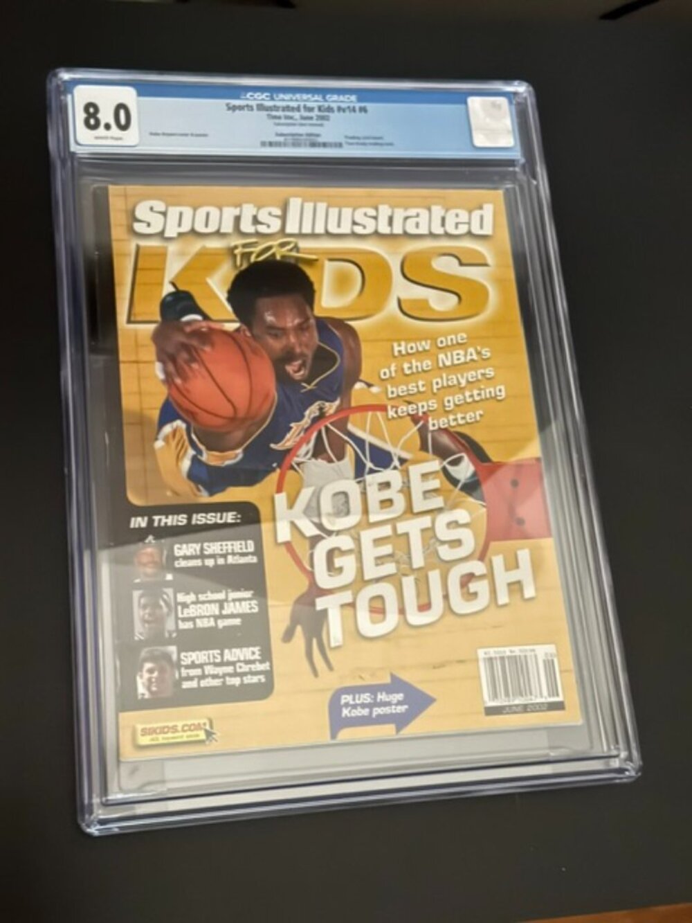 KOBE BRYANT RARE SPORTS ILLUSTRATED FOR KIDS v14 #6 June 2002 GRADED CGC 8.0